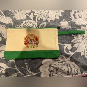 Canvas Pouch with Rainbow Design